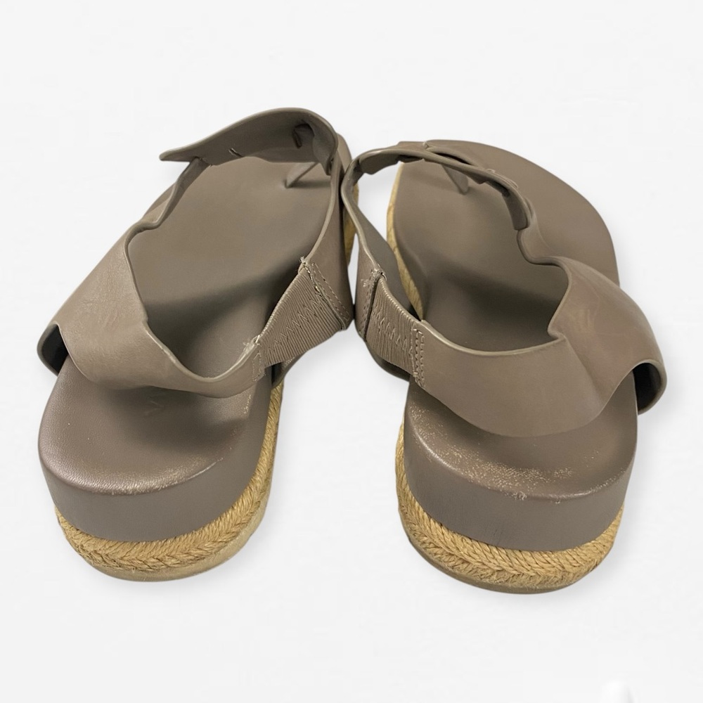 Vince Flint Leather Espadrille Thong Sandal, Women's Tan Beige Sandals 8.5M - Picture 5 of 10